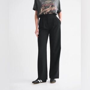 Abercrombie & Fitch Sloane Tailored Wide Leg Women's Pants in Black